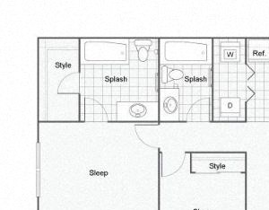 The Pine 2x2 923 sqft The Pine 2x2 923 sqft